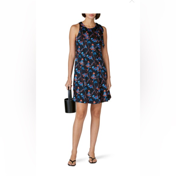 THAKOON COLLECTIVE Black Daisy Printed Dress sz 12 - Picture 2 of 5